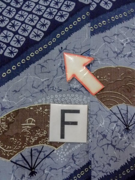 Photo18: O0124B Vintage Japanese kimono   Indigo Blue Men's Juban for men / Wool. Wave, Crest pattern  (Grade D) (18)