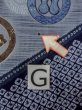 Photo19: O0124B Vintage Japanese kimono   Indigo Blue Men's Juban for men / Wool. Wave, Crest pattern  (Grade D) (19)