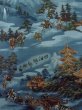 Photo4: O0124C Vintage Japanese kimono   Light Blue Men's Juban for men / Wool. Pine tree/branch/needle,   (Grade C) (4)