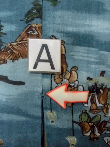 Photo14: O0124C Vintage Japanese kimono   Light Blue Men's Juban for men / Wool. Pine tree/branch/needle,   (Grade C) (14)