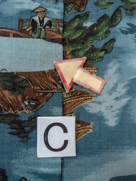 Photo16: O0124C Vintage Japanese kimono   Light Blue Men's Juban for men / Wool. Pine tree/branch/needle,   (Grade C) (16)