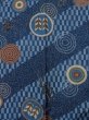 Photo4: O0124E Vintage Japanese kimono   Indigo Blue Men's Juban for men / Wool. Dot, Allow feathers pattern  (Grade B) (4)