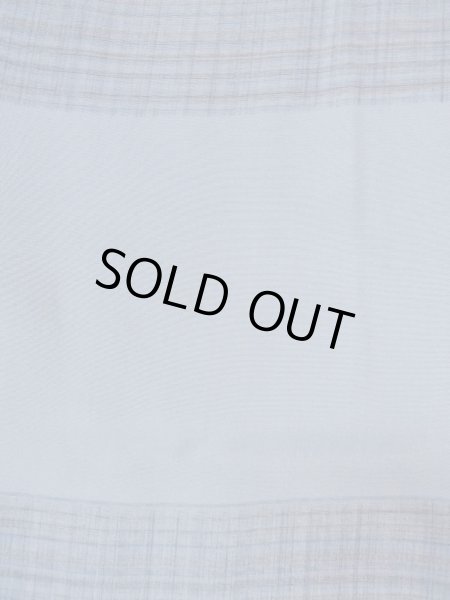 Photo6: O0124F Vintage Japanese kimono   Gray Men's Juban for men / Silk. Plaid Checks   (Grade B) (6)