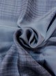 Photo11: O0124F Vintage Japanese kimono   Gray Men's Juban for men / Silk. Plaid Checks   (Grade B) (11)