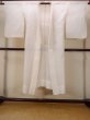 Photo1: O0124G Vintage Japanese kimono   Off White JUBAN undergarment for women / Linen. Leaf Pink pattern  (Grade C) (1)