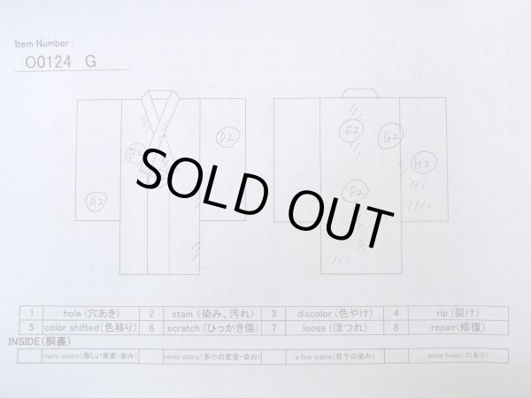 Photo13: O0124G Vintage Japanese kimono   Off White JUBAN undergarment for women / Linen. Leaf Pink pattern  (Grade C) (13)