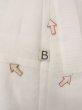 Photo15: O0124G Vintage Japanese kimono   Off White JUBAN undergarment for women / Linen. Leaf Pink pattern  (Grade C) (15)