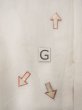 Photo20: O0124G Vintage Japanese kimono   Off White JUBAN undergarment for women / Linen. Leaf Pink pattern  (Grade C) (20)