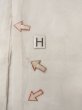Photo21: O0124G Vintage Japanese kimono   Off White JUBAN undergarment for women / Linen. Leaf Pink pattern  (Grade C) (21)