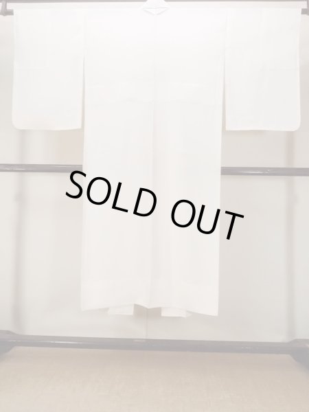 Photo2: O0124H Vintage Japanese kimono   Off White JUBAN undergarment for women / Silk. Stripes   (Grade B) (2)