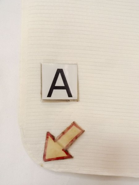 Photo14: O0124H Vintage Japanese kimono   Off White JUBAN undergarment for women / Silk. Stripes   (Grade B) (14)