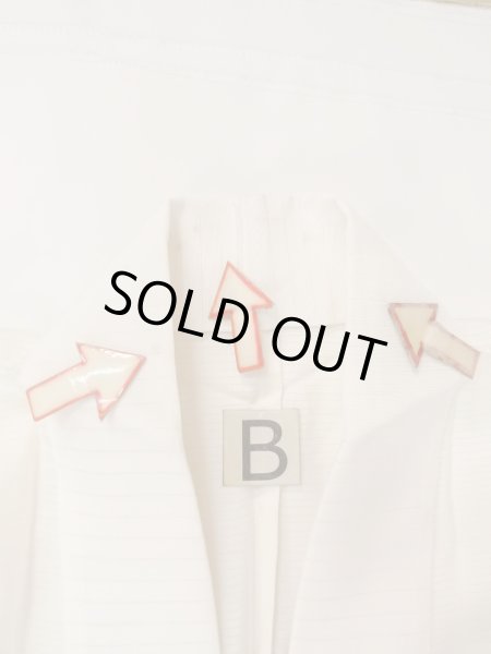 Photo15: O0124H Vintage Japanese kimono   Off White JUBAN undergarment for women / Silk. Stripes   (Grade B) (15)