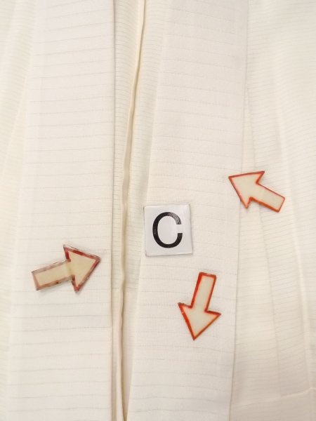 Photo16: O0124H Vintage Japanese kimono   Off White JUBAN undergarment for women / Silk. Stripes   (Grade B) (16)