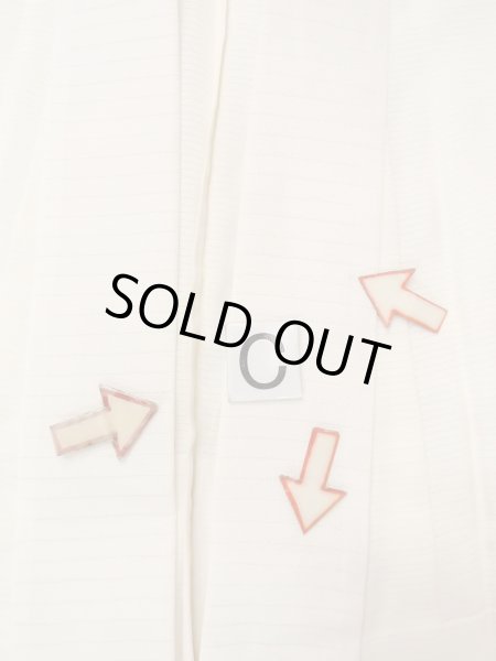 Photo16: O0124H Vintage Japanese kimono   Off White JUBAN undergarment for women / Silk. Stripes   (Grade B) (16)