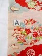 Photo14: O0124I Antique Japanese kimono   Ivory JUBAN undergarment for women / Silk. Flower circle, Unlined, pink pattern  (Grade D) (14)