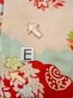 Photo18: O0124I Antique Japanese kimono   Ivory JUBAN undergarment for women / Silk. Flower circle, Unlined, pink pattern  (Grade D) (18)