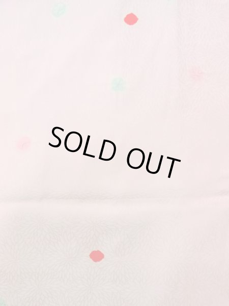 Photo4: Mint O0124K Vintage Japanese kimono  Pale Pink JUBAN undergarment for women / Silk. Dot,   (Grade A) (4)