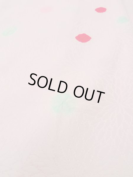 Photo9: Mint O0124K Vintage Japanese kimono  Pale Pink JUBAN undergarment for women / Silk. Dot,   (Grade A) (9)