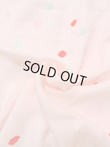 Photo11: Mint O0124K Vintage Japanese kimono  Pale Pink JUBAN undergarment for women / Silk. Dot,   (Grade A) (11)