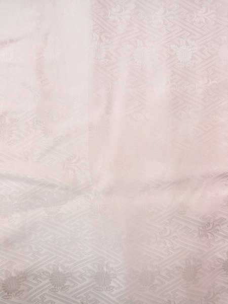 Photo4: O0124L Vintage Japanese kimono  Pale Pink JUBAN undergarment for women / Silk. Flower,   (Grade B) (4)