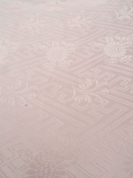 Photo9: O0124L Vintage Japanese kimono  Pale Pink JUBAN undergarment for women / Silk. Flower,   (Grade B) (9)