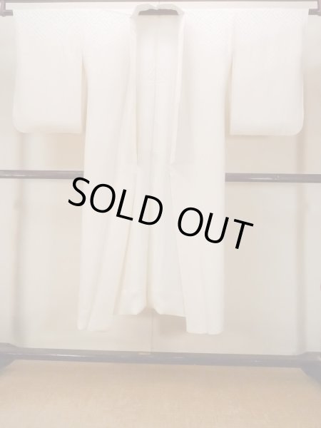 Photo1: Mint O0124M Vintage Japanese kimono   Off White JUBAN undergarment for women / Silk.    (Grade A) (1)