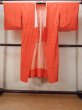 Photo1: O0124N Vintage Japanese kimono  Vivid Orange JUBAN undergarment for women / Synthetic. Crane, Folded paper crane pattern  (Grade B) (1)