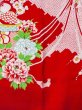 Photo4: O0124O Antique Japanese kimono   Red JUBAN undergarment for women / Silk. Peony,   (Grade C) (4)