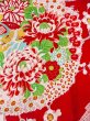 Photo7: O0124O Antique Japanese kimono   Red JUBAN undergarment for women / Silk. Peony,   (Grade C) (7)