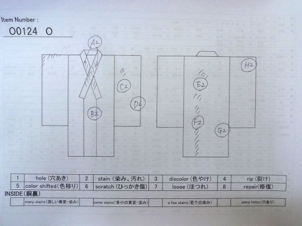 Photo13: O0124O Antique Japanese kimono   Red JUBAN undergarment for women / Silk. Peony,   (Grade C) (13)