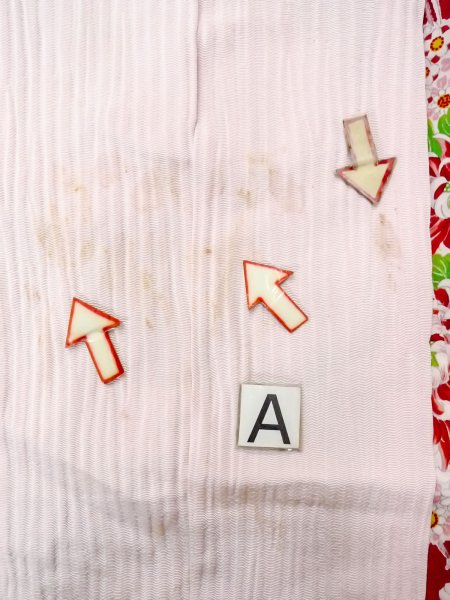 Photo14: O0124O Antique Japanese kimono   Red JUBAN undergarment for women / Silk. Peony,   (Grade C) (14)