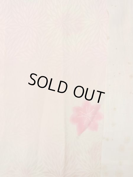 Photo3: O0124P Vintage Japanese kimono  Pale Pink JUBAN undergarment for women / Silk. Chrysanthemum,   (Grade C) (3)