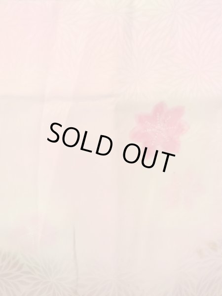 Photo4: O0124P Vintage Japanese kimono  Pale Pink JUBAN undergarment for women / Silk. Chrysanthemum,   (Grade C) (4)