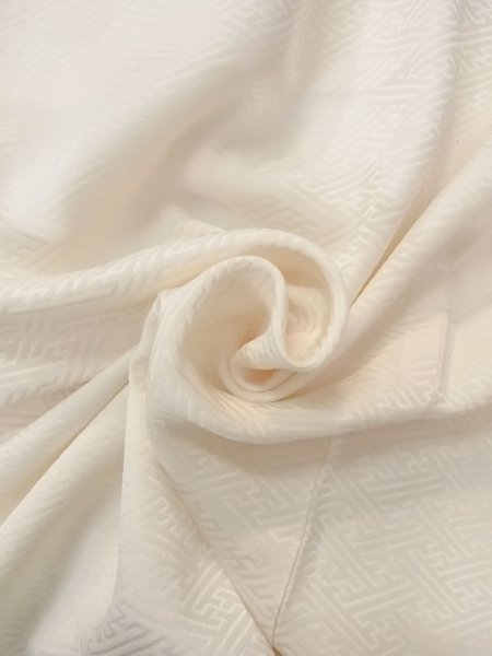 Photo11: O0124Q Vintage Japanese kimono   Ivory JUBAN undergarment for women / Silk.    (Grade B) (11)