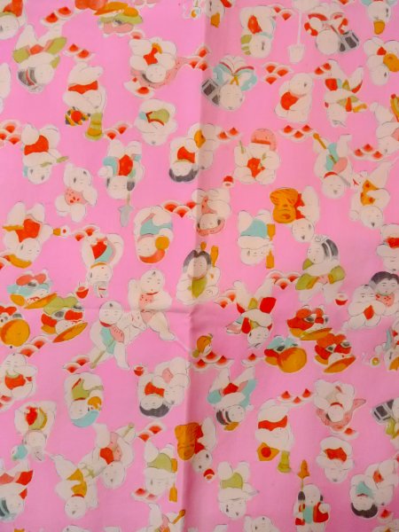 Photo4: O0124R Vintage Japanese kimono  Light Pink JUBAN undergarment for women / Silk. People   (Grade C) (4)