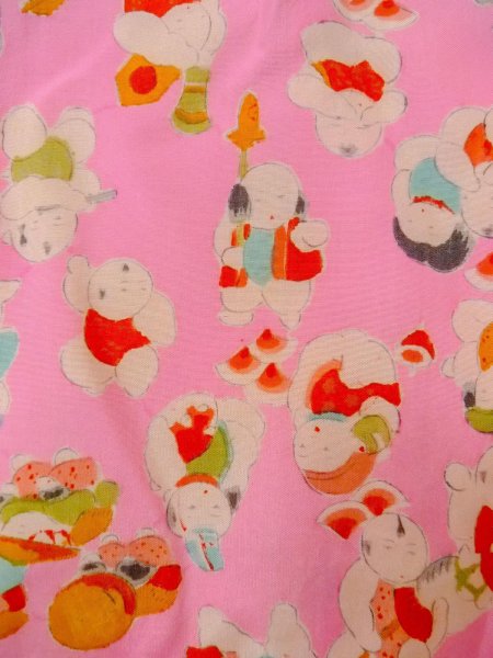 Photo5: O0124R Vintage Japanese kimono  Light Pink JUBAN undergarment for women / Silk. People   (Grade C) (5)