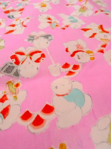 Photo10: O0124R Vintage Japanese kimono  Light Pink JUBAN undergarment for women / Silk. People   (Grade C) (10)