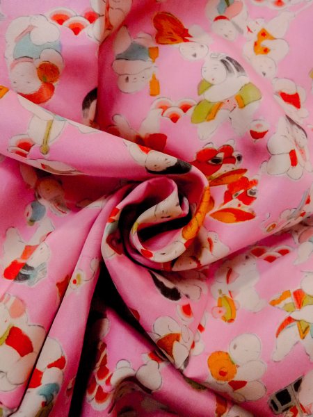 Photo12: O0124R Vintage Japanese kimono  Light Pink JUBAN undergarment for women / Silk. People   (Grade C) (12)