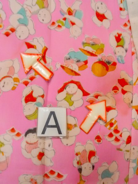 Photo14: O0124R Vintage Japanese kimono  Light Pink JUBAN undergarment for women / Silk. People   (Grade C) (14)