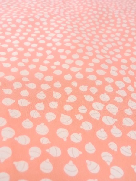 Photo10: O0124S Vintage Japanese kimono  Pale Coral JUBAN undergarment for women / Silk.  Bell pattern  (Grade B) (10)