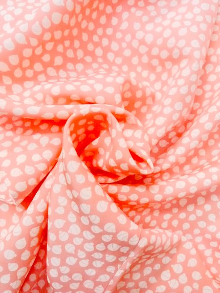 Photo12: O0124S Vintage Japanese kimono  Pale Coral JUBAN undergarment for women / Silk.  Bell pattern  (Grade B) (12)