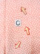 Photo16: O0124S Vintage Japanese kimono  Pale Coral JUBAN undergarment for women / Silk.  Bell pattern  (Grade B) (16)