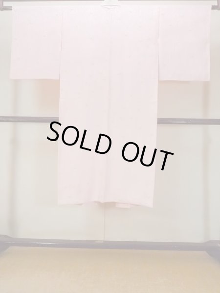 Photo2: O0124T Vintage Japanese kimono  Pale Pink JUBAN undergarment for women / Silk. Dot,   (Grade B) (2)