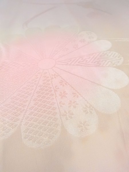 Photo6: O0124U Vintage Japanese kimono  Pale Pink JUBAN undergarment for women / Silk. Flower,   (Grade D) (6)