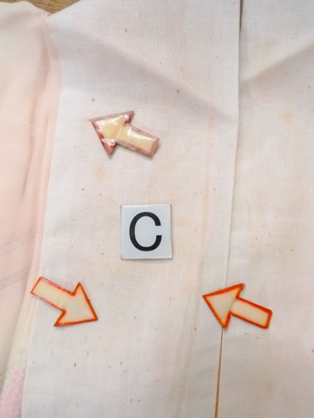 Photo14: O0124U Vintage Japanese kimono  Pale Pink JUBAN undergarment for women / Silk. Flower,   (Grade D) (14)