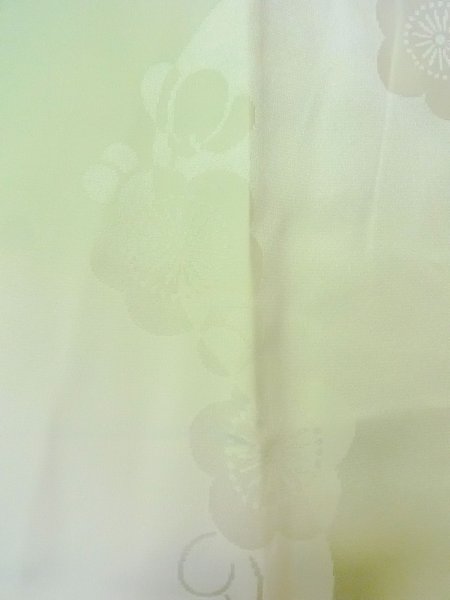 Photo6: O0124W Vintage Japanese kimono  Shiny Ivory JUBAN undergarment for women / Silk. Flower,   (Grade B) (6)