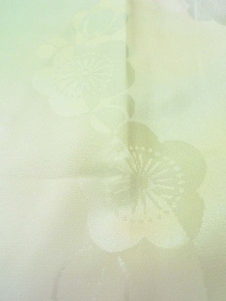 Photo9: O0124W Vintage Japanese kimono  Shiny Ivory JUBAN undergarment for women / Silk. Flower,   (Grade B) (9)