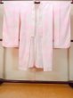 Photo1: O0124Y Vintage Japanese kimono  Pale Pink JUBAN undergarment for women / Silk. Crane,   (Grade B) (1)
