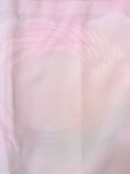 Photo5: O0124Y Vintage Japanese kimono  Pale Pink JUBAN undergarment for women / Silk. Crane,   (Grade B) (5)