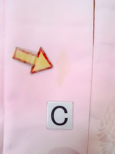 Photo16: O0124Y Vintage Japanese kimono  Pale Pink JUBAN undergarment for women / Silk. Crane,   (Grade B) (16)